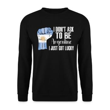 Argentinischer Stolz Argentinische Flagge - Unisex Pullover - Schwarz - Vorne - Alina (178cm) & Michal (187cm)