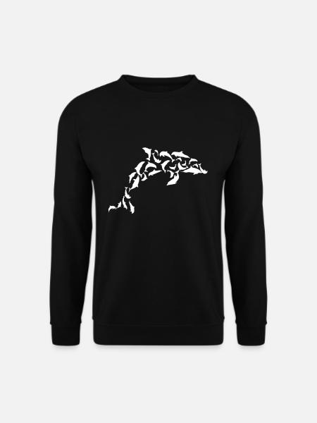 Essaim de dauphins Océan Mer Biologiste marin Animal marin - Sweat-shirt Unisexe - noir