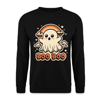 Boo Boo Halloween Fantôme - Sweat-shirt Unisexe - noir - Devant - Alina (178cm) & Michal (187cm)
