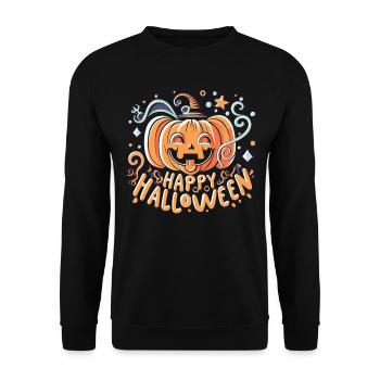 Halloween Pumpkin Kawaii - Unisex Sweatshirt - black - Front - Alina (178cm) & Michal (187cm)