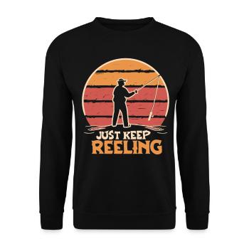 Continuez à dévider les pêcheurs à la ligne - Sweat-shirt Unisexe - noir - Devant - Alina (178cm) & Michal (187cm)