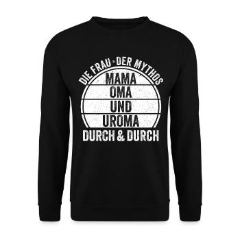 Mutter Mama Oma - Unisex Pullover - Schwarz - Vorne - Alina (178cm) & Michal (187cm)
