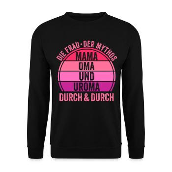 Mutter Mama Oma Uroma - Unisex Pullover - Schwarz - Vorne - Alina (178cm) & Michal (187cm)
