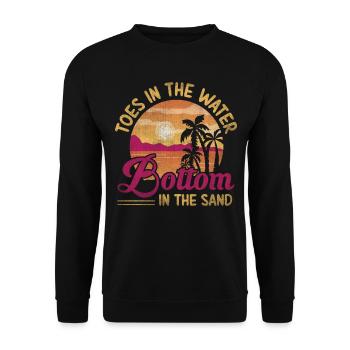 Toes In The Water Bottom In The Sand Beach Holidays - Unisex Sweatshirt - black - Front - Alina (178cm) & Michal (187cm)