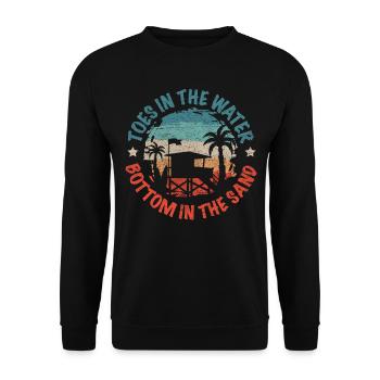 Toes In The Water Bottom In The Sand Beach Holidays - Unisex Sweatshirt - black - Front - Alina (178cm) & Michal (187cm)