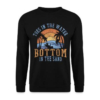 Toes In The Water Bottom In The Sand Beach Holidays - Unisex Sweatshirt - black - Front - Alina (178cm) & Michal (187cm)