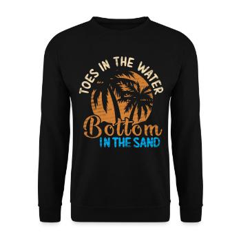 Toes In The Water Bottom in the Sand Strand Urlaub - Unisex Pullover - Schwarz - Vorne - Alina (178cm) & Michal (187cm)