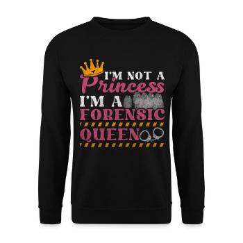Je ne suis pas une princesse - Je suis une reine médico-légale - Sweat-shirt Unisexe - noir - Devant - Alina (178cm) & Michal (187cm)