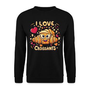 Les croissants sont de l’amour - vêtements de joie du petit déjeuner - Sweat-shirt Unisexe - noir - Devant - Alina (178cm) & Michal (187cm)