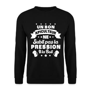 Apiculteur ne subit pas la pression humour Abeille - Sweat-shirt Unisexe - noir - Devant - Alina (178cm) & Michal (187cm)