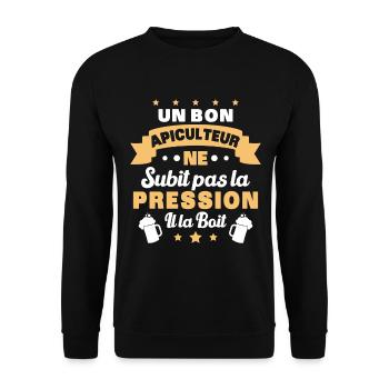 Apiculteur ne subit pas la pression humour Abeille - Sweat-shirt Unisexe - noir - Devant - Alina (178cm) & Michal (187cm)