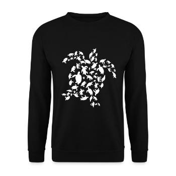 Océan Tortue Essaim Biologiste marin Mers - Sweat-shirt Unisexe - noir - Devant - Alina (178cm) & Michal (187cm)