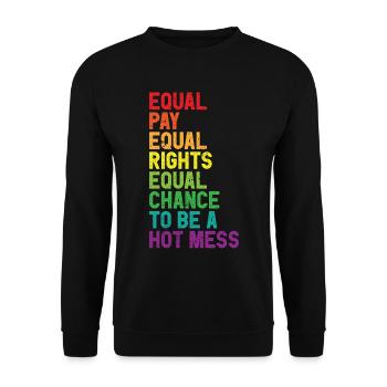 Feminismus Feminismus Frauen Gleichberechtigung - Unisex Pullover - Schwarz - Vorne - Alina (178cm) & Michal (187cm)