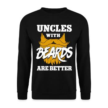 Amant barbe Homme barbu Oncle - Sweat-shirt Unisexe - noir - Devant - Alina (178cm) & Michal (187cm)