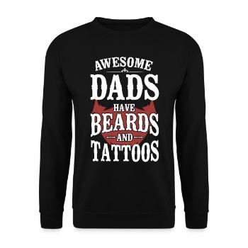Amant barbe Homme barbu Papa - Sweat-shirt Unisexe - noir - Devant - Alina (178cm) & Michal (187cm)