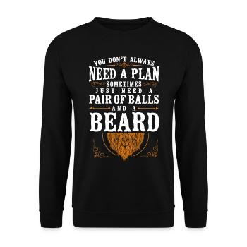 Beard Lover Bearded Man Ginger - Unisex Sweatshirt - black - Front - Alina (178cm) & Michal (187cm)