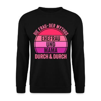 Ehefrau Mutter Mama - Unisex Pullover - Schwarz - Vorne - Alina (178cm) & Michal (187cm)