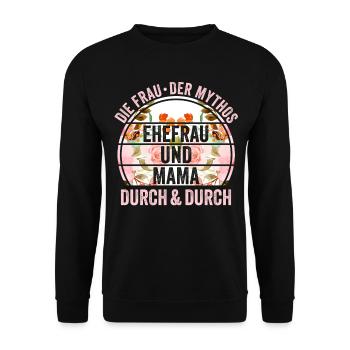 Ehefrau Mutter Mama - Unisex Pullover - Schwarz - Vorne - Alina (178cm) & Michal (187cm)