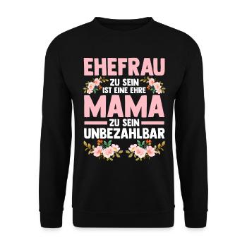 Ehefrau Mutter Mama - Unisex Pullover - Schwarz - Vorne - Alina (178cm) & Michal (187cm)