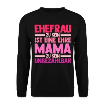 Ehefrau Mutter Mama - Unisex Pullover - Schwarz - Vorne - Alina (178cm) & Michal (187cm)