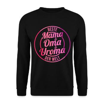 Mutter Mama Oma Uroma - Unisex Pullover - Schwarz - Vorne - Alina (178cm) & Michal (187cm)