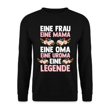 Mutter Mama Oma Uroma - Unisex Pullover - Schwarz - Vorne - Alina (178cm) & Michal (187cm)