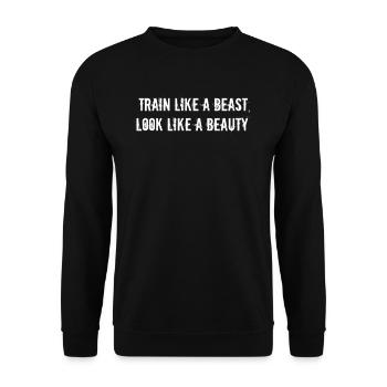 Fitness - Entraînez-vous comme une bête, ressemblez à une beauté - Sweat-shirt Unisexe - noir - Devant - Alina (178cm) & Michal (187cm)