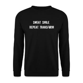 Fitness - Sweat, smile, repeat, transform - Unisex Pullover - Schwarz - Vorne - Alina (178cm) & Michal (187cm)