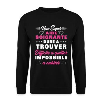 Eine tolle Pflegekraft Humorvolles Geschenk - Unisex Pullover - Schwarz - Vorne - Alina (178cm) & Michal (187cm)