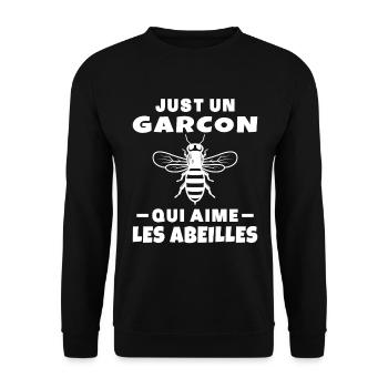 Amoureux Des Abeilles Un Garçon Apiculteur Abeille - Sweat-shirt Unisexe - noir - Devant - Alina (178cm) & Michal (187cm)