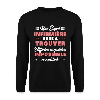 Une super Infirmière Cadeau Femme Humour - Sweat-shirt Unisexe - noir - Devant - Alina (178cm) & Michal (187cm)