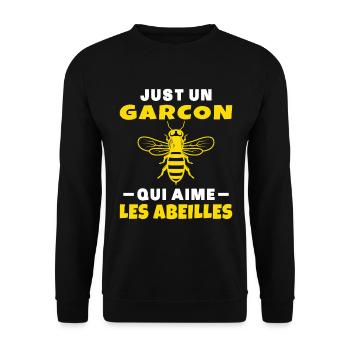 Amoureux Des Abeilles Un Garçon Apiculteur Abeille - Sweat-shirt Unisexe - noir - Devant - Alina (178cm) & Michal (187cm)