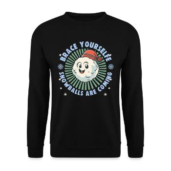 Schneeballschlacht - Préparez-vous les boules de neige sont - Sweat-shirt Unisexe - noir - Devant - Alina (178cm) & Michal (187cm)