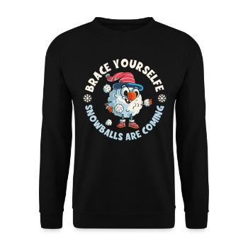 Schneeballschlacht - Préparez-vous les boules de neige sont - Sweat-shirt Unisexe - noir - Devant - Alina (178cm) & Michal (187cm)