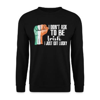 Irish Pride Ireland Flag Grown Irish Roots Irish - Unisex Sweatshirt - black - Front - Alina (178cm) & Michal (187cm)