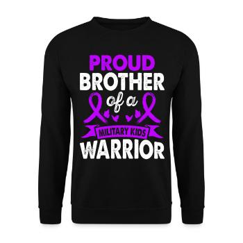 Bruder Des Militärs Kinder Kriegerbewusstsein Lila - Unisex Pullover - Schwarz - Vorne - Alina (178cm) & Michal (187cm)