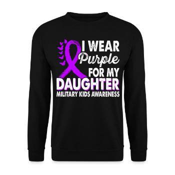 Portez du violet pour le Mois de la sensibilisation - Sweat-shirt Unisexe - noir - Devant - Alina (178cm) & Michal (187cm)