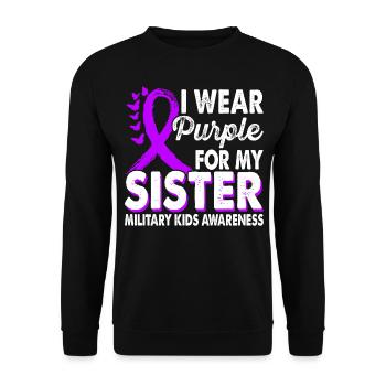 Portez du violet pour les enfants militaires - Sweat-shirt Unisexe - noir - Devant - Alina (178cm) & Michal (187cm)