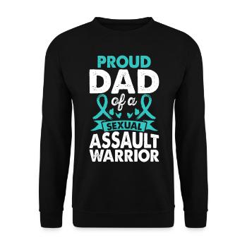 Father of the sexual assault Warrior Awareness - Unisex Sweatshirt - black - Front - Alina (178cm) & Michal (187cm)