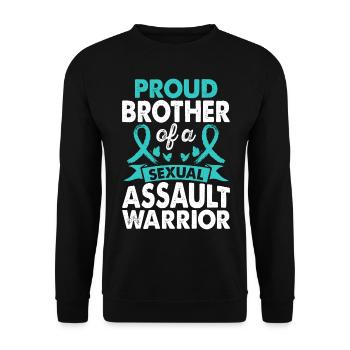 Brother of Sexual Assault Warrior Awareness - Unisex Sweatshirt - black - Front - Alina (178cm) & Michal (187cm)