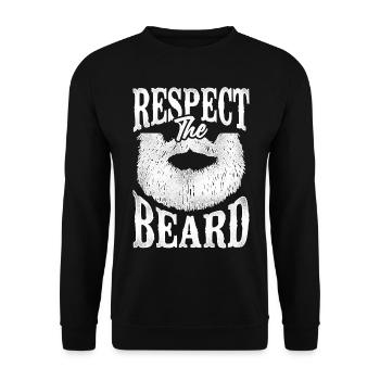 Beard Lover Bearded Man Respect - Unisex Sweatshirt - black - Front - Alina (178cm) & Michal (187cm)