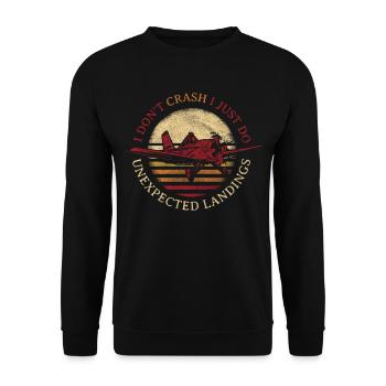 Je ne plante pas Je fais juste des atterrissages inattendus modèle - Sweat-shirt Unisexe - noir - Devant - Alina (178cm) & Michal (187cm)