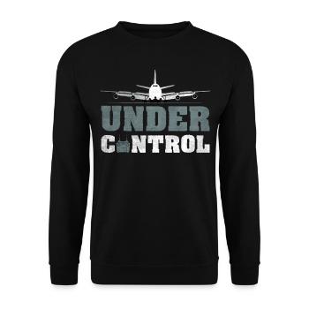 Under Control Model Airplane - Unisex Sweatshirt - black - Front - Alina (178cm) & Michal (187cm)