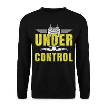 Under Control Model Airplane - Unisex Sweatshirt - black - Front - Alina (178cm) & Michal (187cm)