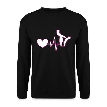 Battement de cœur mère-enfant - Sweat-shirt Unisexe - noir - Devant - Alina (178cm) & Michal (187cm)