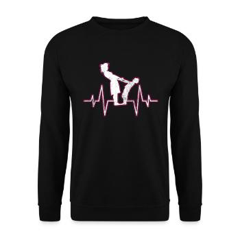 Battement de cœur mère-enfant - Sweat-shirt Unisexe - noir - Devant - Alina (178cm) & Michal (187cm)