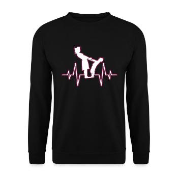 Battement de cœur mère-enfant - Sweat-shirt Unisexe - noir - Devant - Alina (178cm) & Michal (187cm)