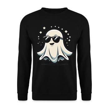Gespenst mit Sonnenbrille - Unisex Pullover - Schwarz - Vorne - Alina (178cm) & Michal (187cm)