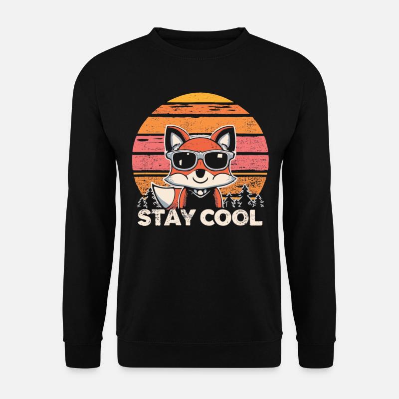 Chilling in fox style - Unisex Sweatshirt - black