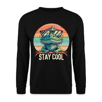 Dragon barbu vintage avec lunettes de soleil - Sweat-shirt Unisexe - noir - Devant - Alina (178cm) & Michal (187cm)